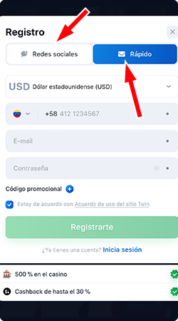 1Win Venezuela social media phone number