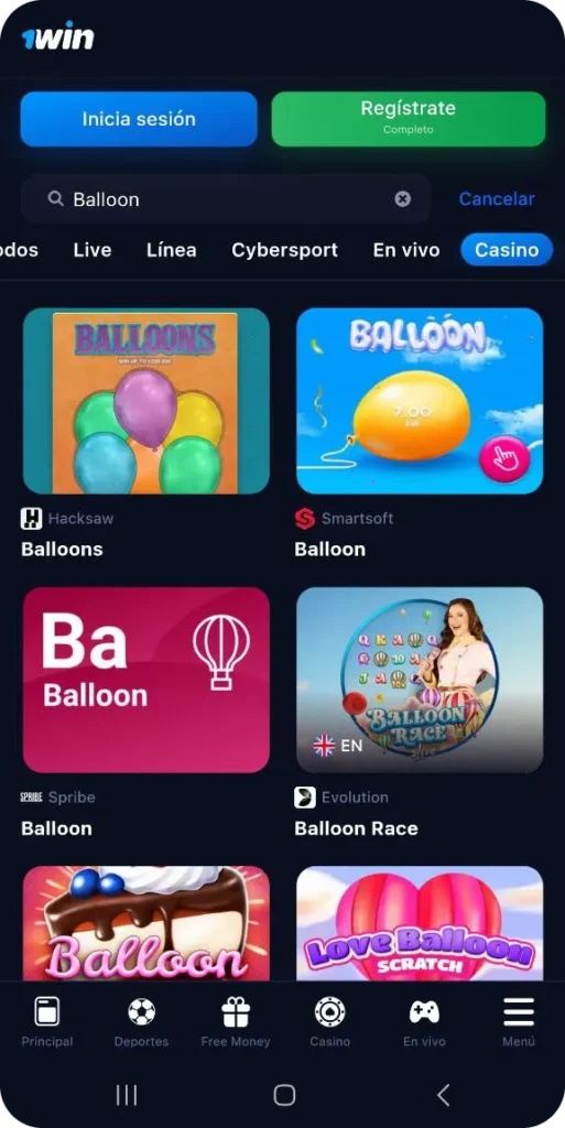 1Win Balloon buscar