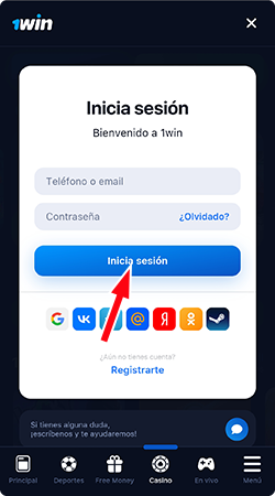 Confirmar acceso en 1Win Login